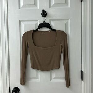 Zara Knit Cropped Long Sleeve Top